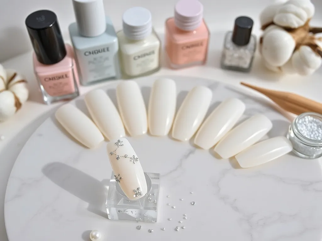 Paznokcie mleczne z brokatem – 12 modnych inspiracji